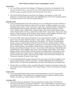 2014-2015 - Crown Point Community School Corporation