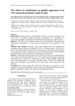 The effects of vitrification on spindle apparatus of in vitro matured