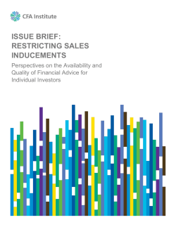 Issue Brief: Restricting Sales Inducements