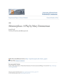 Metamorphoses: A Play by Mary Zimmerman