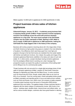 Project Business Drives Sales Of kitchen appliances