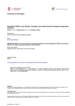 Solubility of N2O in and density, viscosity, and surface tension