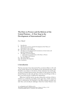 The Duty to Protect and the Reform of the United Nations &ndash; A New