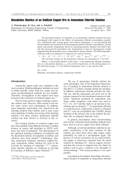 Dissolution Kinetics of an Oxidized Copper Ore in Ammonium