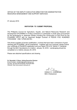 Office of the Deputy Executive Director for - pcaarrd