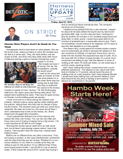 Read the PDF - Harness Racing Update