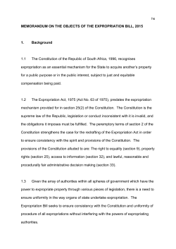 synopsis of the draft expropriation bill