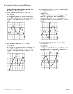 Sketch the graph of polynomial functions with the following