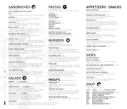 SANDWICHES SALADS PASTAS BURGERS APPETIZERS