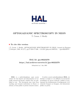 optogalvanic spectroscopy in neon