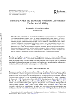 Narrative Fiction and Expository Nonfiction