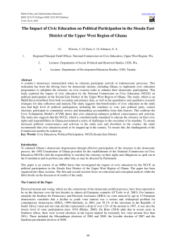 The Impact of Civic Education on Political Participation in the Sissala