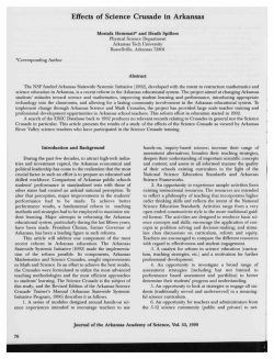 Effects of Science Crusade in Arkansas