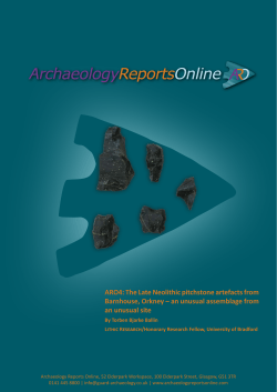 ARO4: The Late Neolithic pitchstone artefacts from Barnhouse, Orkney