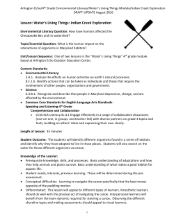 Lesson: Water`s Living Things: Indian Creek Exploration