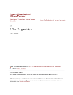 A New Progressivism - Chicago Unbound