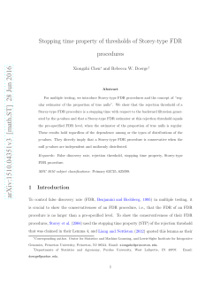 Stopping time property of thresholds of Storey