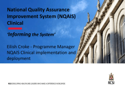 National Quality Assurance Improvement System (NQAIS) Clinical