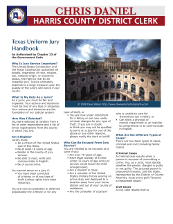 Texas Uniform Jury Handbook - Harris County District Clerk