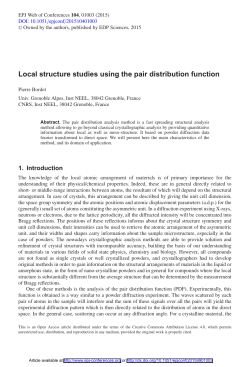 Local structure studies using the pair distribution function
