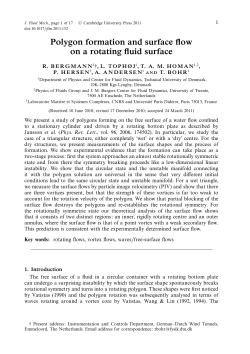 Polygon formation and surface flow on a rotating fluid surface