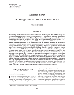 An Energy Balance Concept for Habitability