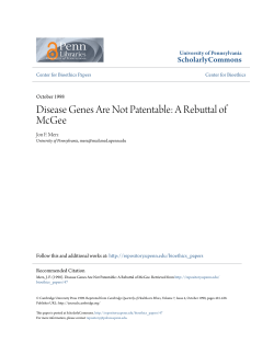 Disease Genes Are Not Patentable: A Rebuttal of McGee