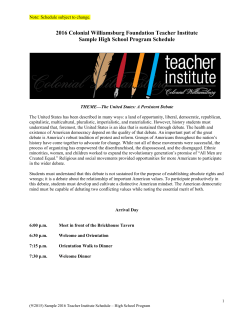 2016 Colonial Williamsburg Teacher Institute
