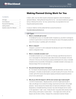Making Planned Giving Work for You