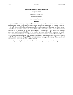 Systemic Changes in Higher Education