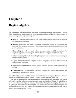 Chapter 3 Region Algebra