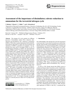 Assessment of the importance of dissimilatory