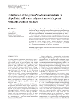 Tekorienė, R. Distribution of the genus Pseudomonas bacteria in oil