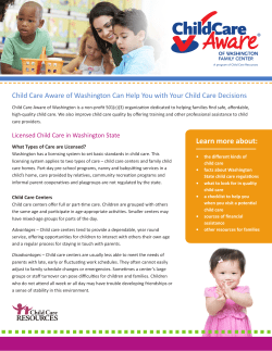 English - Child Care Aware of Washington