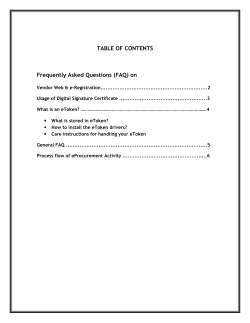 TABLE OF CONTENTS Frequently Asked Questions (FAQ) on