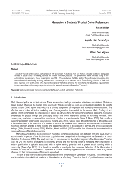 Generation Y Students` Product Colour Preferences