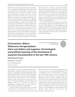 Commentary: Before Weismann and germplasm there was Galton