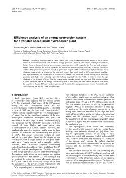 Efficiency analysis of an energy conversion system for a variable