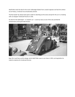 Adolf Hitler stole the idea for the iconic Volkswagen Beetle from a