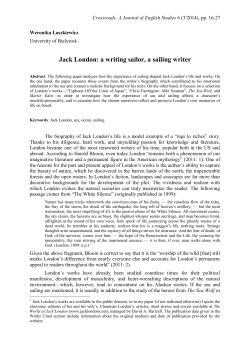 Jack London: a writing sailor, a sailing writer