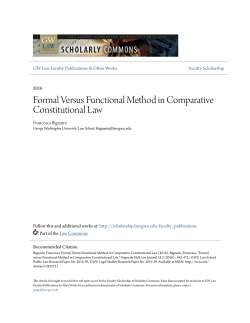 Formal Versus Functional Method in Comparative Constitutional Law