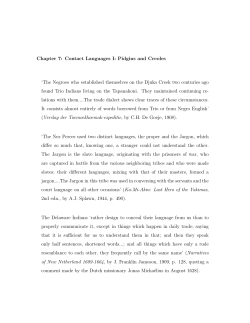 Chapter 7: Contact Languages I: Pidgins and Creoles