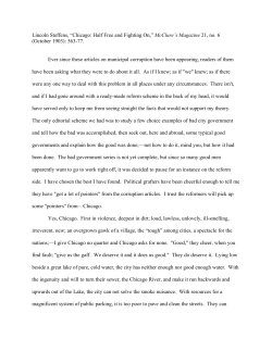 Lincoln Steffens, &ldquo;Chicago: Half Free and Fighting On,&rdquo; McClure`s