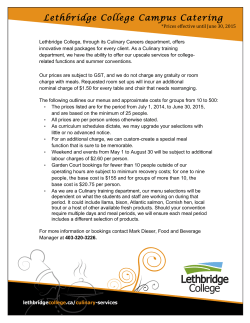 Lethbridge College Campus Catering