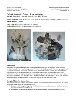 Project 3: Responsive Texture – Group Installation - MSUD