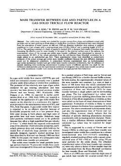 mass transfer between gas and particles in a gas