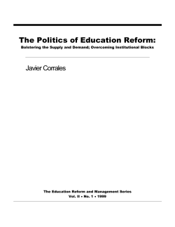 The Politics of Education Reform