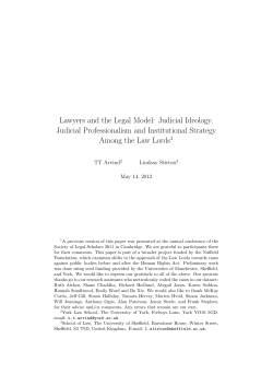 Lawyers and the Legal Model: Judicial Ideology, Judicial