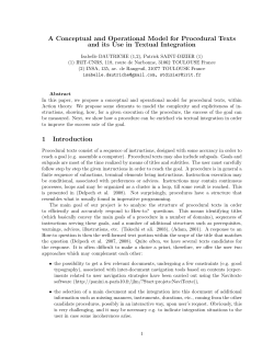 A Conceptual and Operational Model for Procedural Texts and its