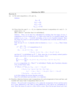 Solutions for HW3 Exercise 9. (a) (i) For each composition &alpha; of 3